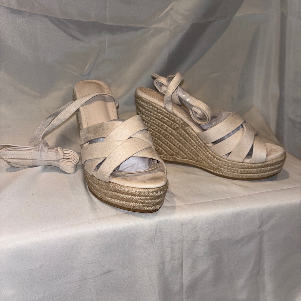 Espadrille Wedge Sandals Lace-Up Platform | Size 8.5 | New
